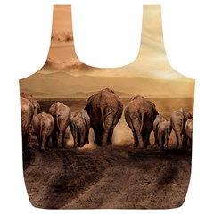 Elephant Dust Road Africa Savannah Full Print Recycle Bag (xl)