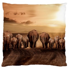 Elephant Dust Road Africa Savannah Standard Flano Cushion Case (one Side) by HermanTelo