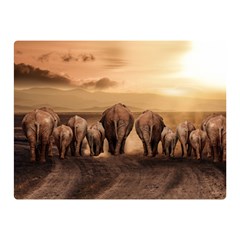 Elephant Dust Road Africa Savannah Double Sided Flano Blanket (mini)  by HermanTelo