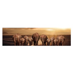 Elephant Dust Road Africa Savannah Satin Scarf (oblong) by HermanTelo