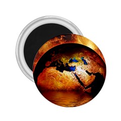 Earth Globe Water Fire Flame 2 25  Magnets by HermanTelo