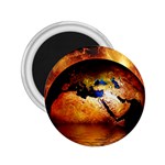 Earth Globe Water Fire Flame 2.25  Magnets Front