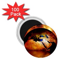 Earth Globe Water Fire Flame 1 75  Magnets (100 Pack)  by HermanTelo