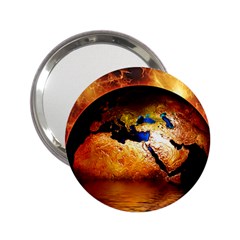 Earth Globe Water Fire Flame 2 25  Handbag Mirrors by HermanTelo