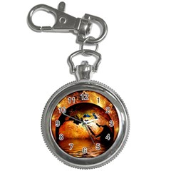 Earth Globe Water Fire Flame Key Chain Watches by HermanTelo