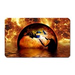 Earth Globe Water Fire Flame Magnet (Rectangular) Front