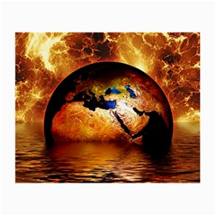 Earth Globe Water Fire Flame Small Glasses Cloth by HermanTelo