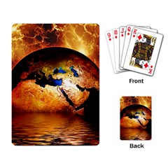 Earth Globe Water Fire Flame Playing Cards Single Design