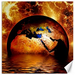 Earth Globe Water Fire Flame Canvas 12  X 12  by HermanTelo