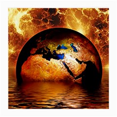 Earth Globe Water Fire Flame Medium Glasses Cloth by HermanTelo