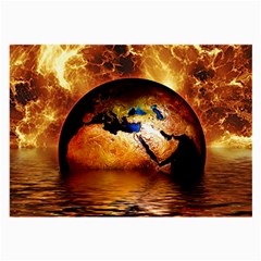 Earth Globe Water Fire Flame Large Glasses Cloth by HermanTelo