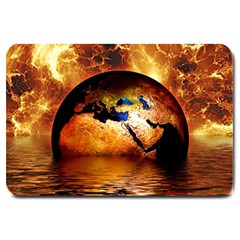 Earth Globe Water Fire Flame Large Doormat 