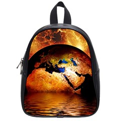 Earth Globe Water Fire Flame School Bag (small) by HermanTelo