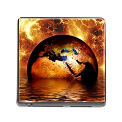 Earth Globe Water Fire Flame Memory Card Reader (square 5 Slot) by HermanTelo