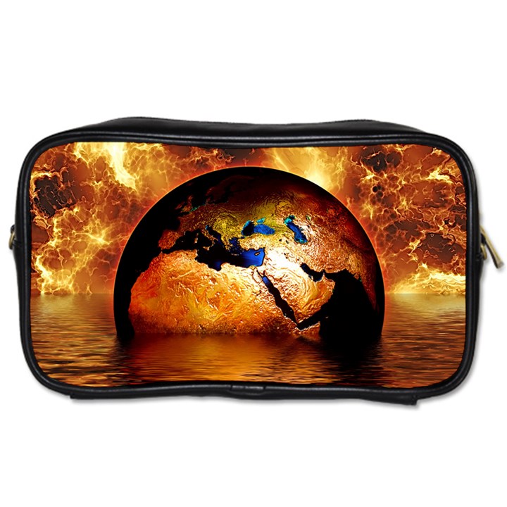 Earth Globe Water Fire Flame Toiletries Bag (Two Sides)