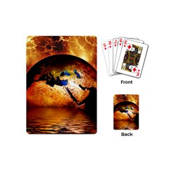 Earth Globe Water Fire Flame Playing Cards (mini)