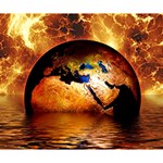 Earth Globe Water Fire Flame Deluxe Canvas 14  x 11  (Stretched) 14  x 11  x 1.5  Stretched Canvas