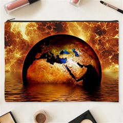 Earth Globe Water Fire Flame Cosmetic Bag (xxxl) by HermanTelo