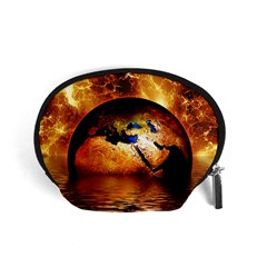 Earth Globe Water Fire Flame Accessory Pouch (small)