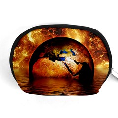 Earth Globe Water Fire Flame Accessory Pouch (medium) by HermanTelo