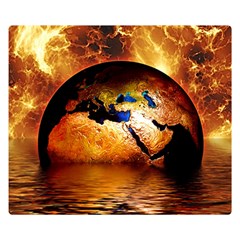 Earth Globe Water Fire Flame Double Sided Flano Blanket (small)  by HermanTelo