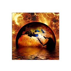 Earth Globe Water Fire Flame Satin Bandana Scarf