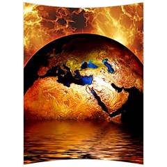 Earth Globe Water Fire Flame Back Support Cushion