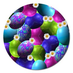 Eggs Happy Easter Magnet 5  (round) by HermanTelo