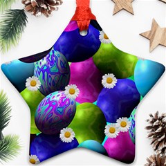 Eggs Happy Easter Star Ornament (two Sides) by HermanTelo