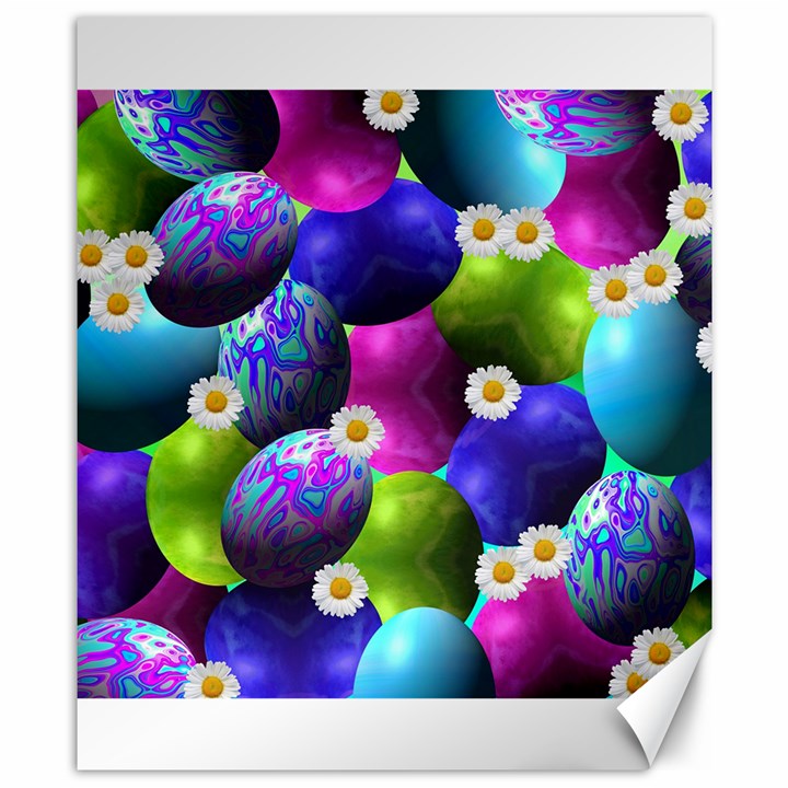 Eggs Happy Easter Canvas 8  x 10 