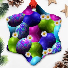 Eggs Happy Easter Snowflake Ornament (two Sides)