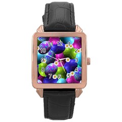 Eggs Happy Easter Rose Gold Leather Watch 