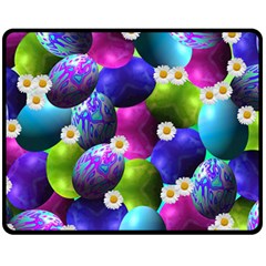 Eggs Happy Easter Double Sided Fleece Blanket (medium) 