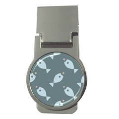 Fish Star Water Pattern Money Clips (round)  by HermanTelo