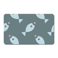 Fish Star Water Pattern Magnet (rectangular) by HermanTelo