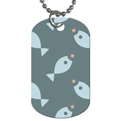 Fish Star Water Pattern Dog Tag (two Sides)