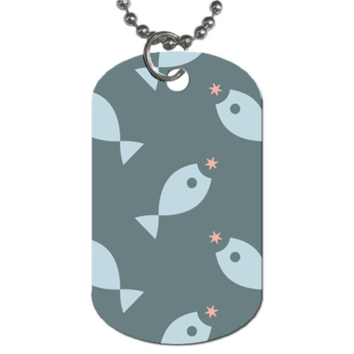 Fish Star Water Pattern Dog Tag (Two Sides)