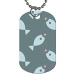 Fish Star Water Pattern Dog Tag (Two Sides) Back