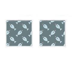 Fish Star Water Pattern Cufflinks (square)