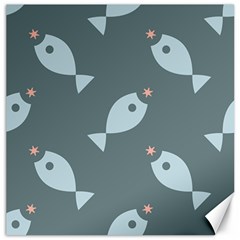 Fish Star Water Pattern Canvas 12  X 12  by HermanTelo