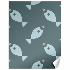 Fish Star Water Pattern Canvas 12  X 16 