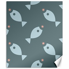 Fish Star Water Pattern Canvas 20  X 24  by HermanTelo