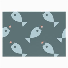 Fish Star Water Pattern Large Glasses Cloth by HermanTelo