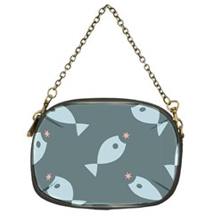 Fish Star Water Pattern Chain Purse (one Side)