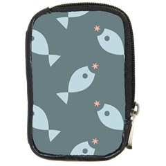 Fish Star Water Pattern Compact Camera Leather Case by HermanTelo