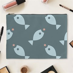 Fish Star Water Pattern Cosmetic Bag (xl)