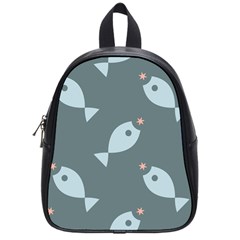 Fish Star Water Pattern School Bag (small)