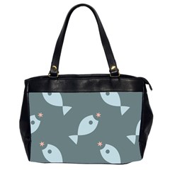 Fish Star Water Pattern Oversize Office Handbag (2 Sides)