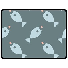 Fish Star Water Pattern Fleece Blanket (large) 