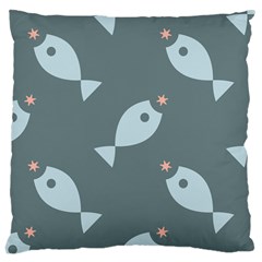 Fish Star Water Pattern Large Cushion Case (one Side) by HermanTelo